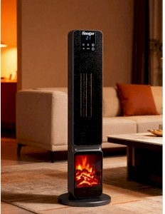 Hoogar German OLED Grey Series Şömineli Kule Tipi Seramik Isıtıcı